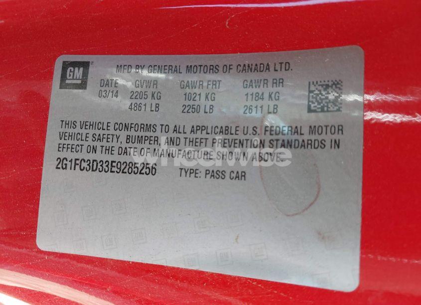 Photo 9 of 2014 Chevrolet Camaro 2LT (VIN 2G1FC3D33E9285256)