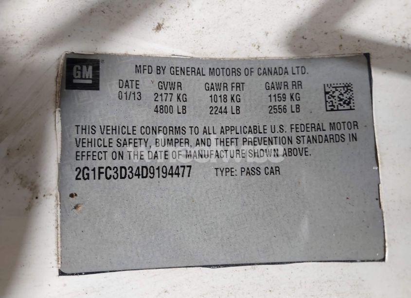 Photo 9 of 2013 Chevrolet Camaro 2LT (VIN 2G1FC3D34D9194477)