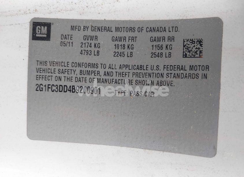 Photo 9 of 2011 Chevrolet Camaro 2LT (VIN 2G1FC3DD4B9200901)