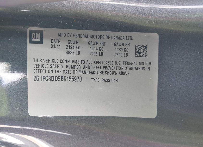 Photo 9 of 2011 Chevrolet Camaro 2LT (VIN 2G1FC3DD5B9155970)