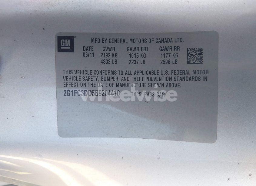 Photo 9 of 2011 Chevrolet Camaro 2LT (VIN 2G1FC3DD5B9204410)