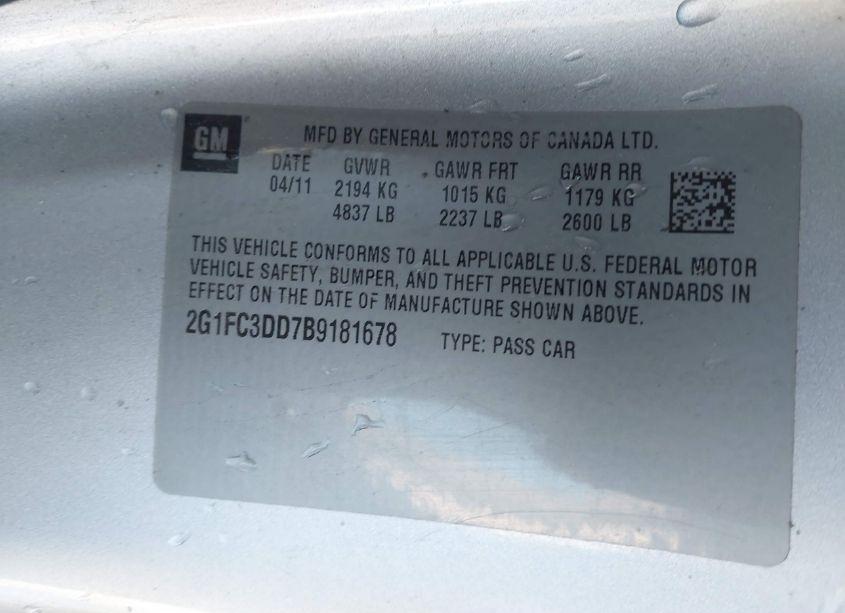 Photo 9 of 2011 Chevrolet Camaro 2LT (VIN 2G1FC3DD7B9181678)