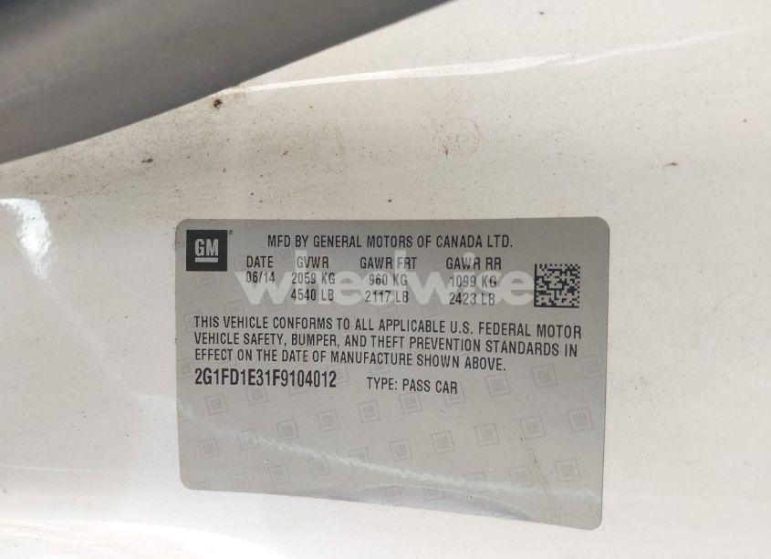 Photo 9 of 2015 Chevrolet Camaro 1LT (VIN 2G1FD1E31F9104012)