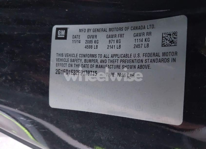 Photo 9 of 2015 Chevrolet Camaro 1LT (VIN 2G1FD1E32F9170715)