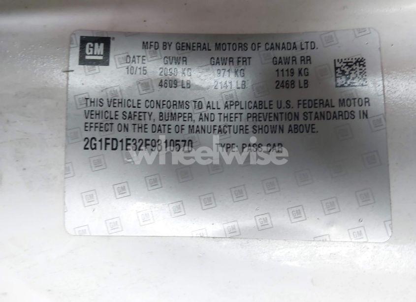 Photo 9 of 2015 Chevrolet Camaro 1LT (VIN 2G1FD1E32F9310570)