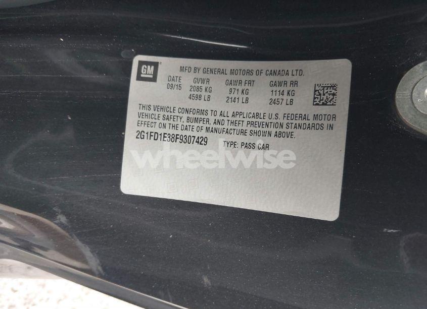 Photo 9 of 2015 Chevrolet Camaro 1LT (VIN 2G1FD1E38F9307429)