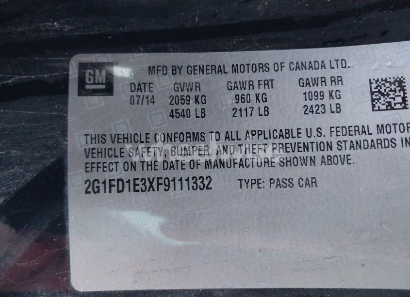 Photo 9 of 2015 Chevrolet Camaro 1LT (VIN 2G1FD1E3XF9111332)