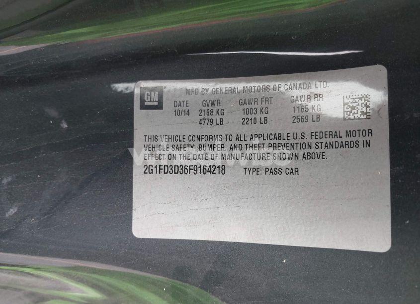 Photo 9 of 2015 Chevrolet Camaro 1LT (VIN 2G1FD3D36F9164218)