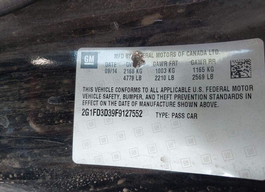 Photo 9 of 2015 Chevrolet Camaro 1LT (VIN 2G1FD3D39F9127552)