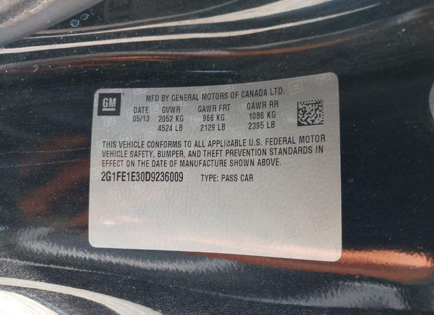 Photo 9 of 2013 Chevrolet Camaro 1LS (VIN 2G1FE1E30D9236009)