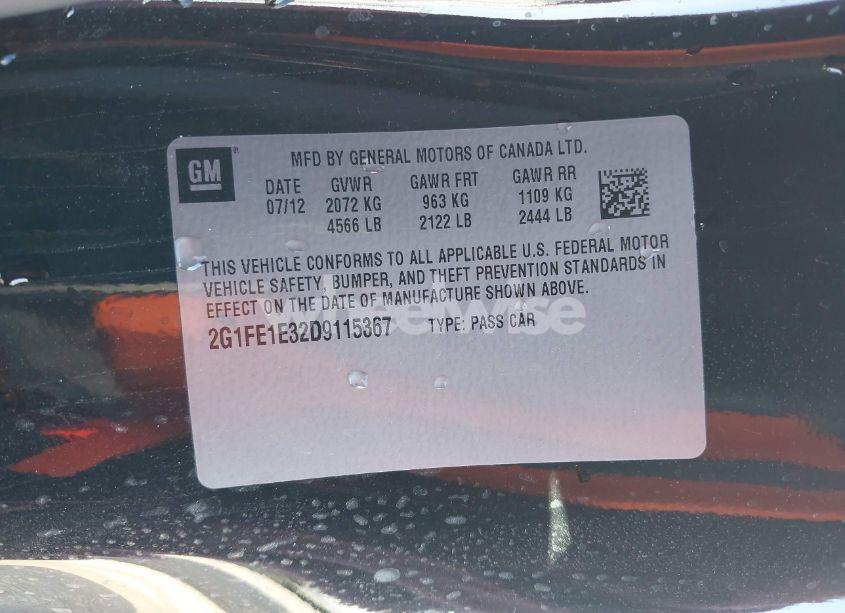 Photo 9 of 2013 Chevrolet Camaro 1LS (VIN 2G1FE1E32D9115367)