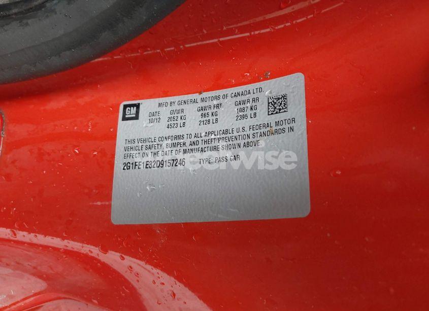 Photo 9 of 2013 Chevrolet Camaro 1LS (VIN 2G1FE1E32D9157246)