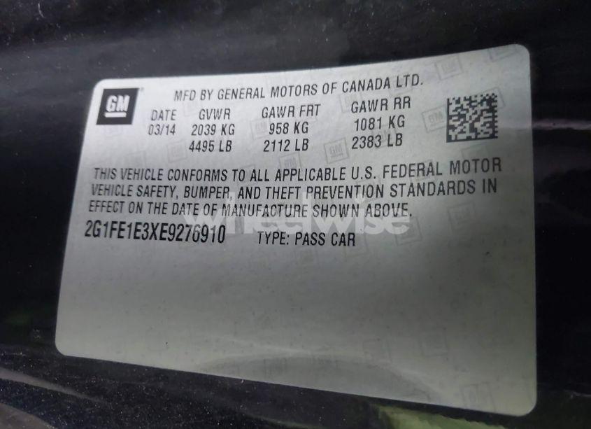 Photo 9 of 2014 Chevrolet Camaro 1LS (VIN 2G1FE1E3XE9276910)