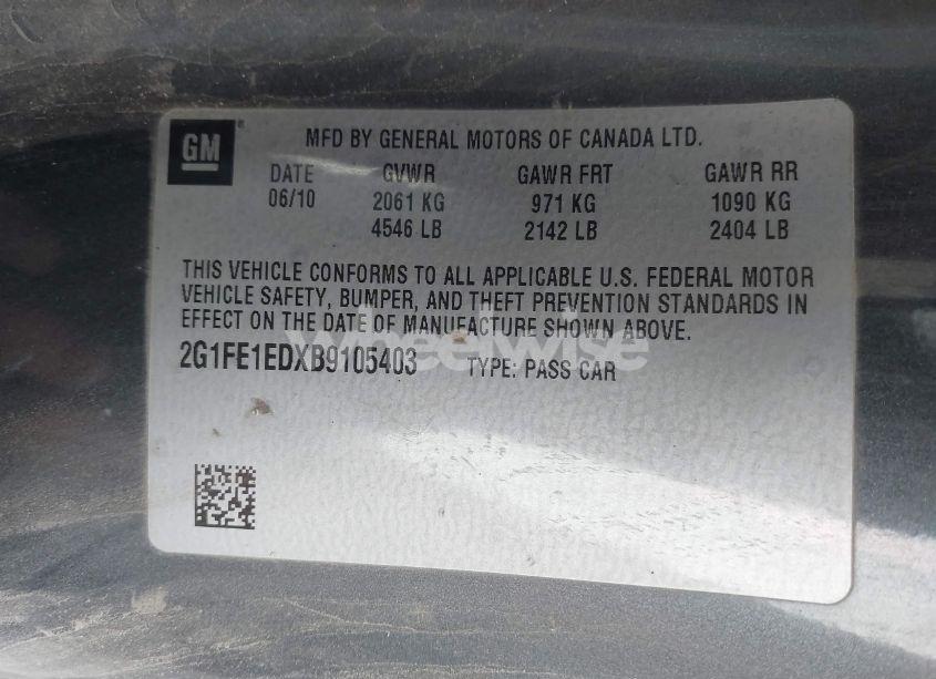 Photo 9 of 2011 Chevrolet Camaro 1LS (VIN 2G1FE1EDXB9105403)