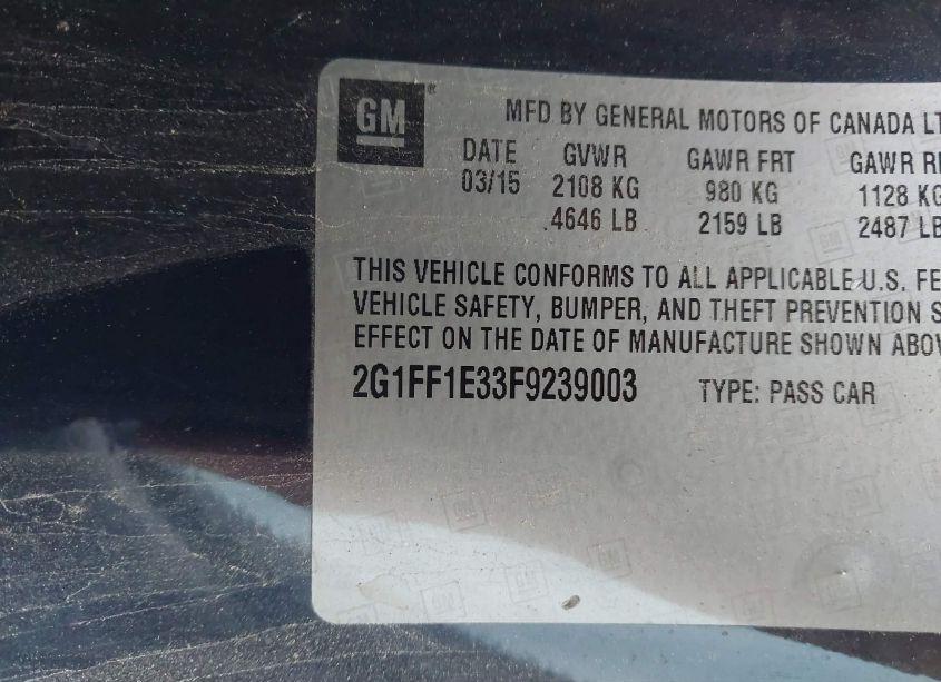 Photo 9 of 2015 Chevrolet Camaro 2LT (VIN 2G1FF1E33F9239003)