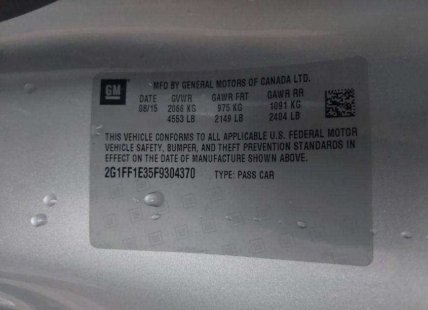 Photo 9 of 2015 Chevrolet Camaro 2LT (VIN 2G1FF1E35F9304370)