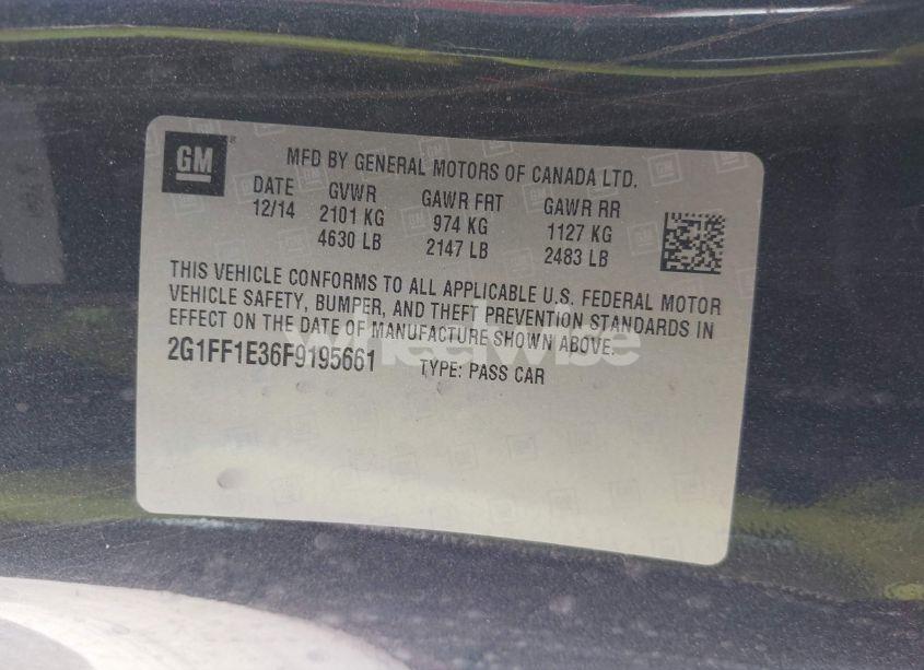 Photo 9 of 2015 Chevrolet Camaro 2LT (VIN 2G1FF1E36F9195661)