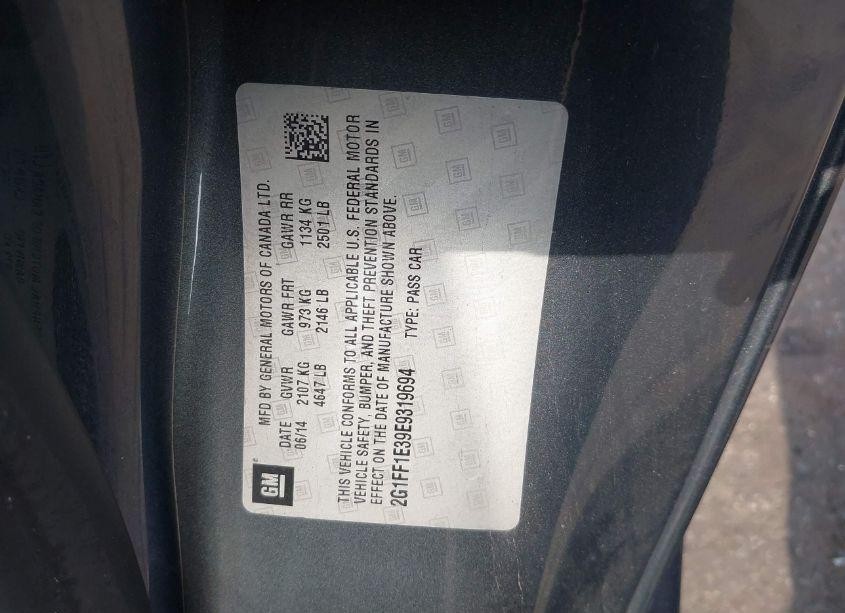 Photo 9 of 2014 Chevrolet Camaro 1LT (VIN 2G1FF1E39E9319694)