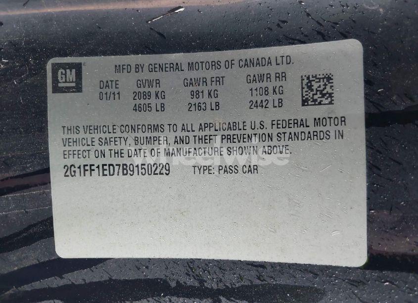 Photo 9 of 2011 Chevrolet Camaro 1LT (VIN 2G1FF1ED7B9150229)