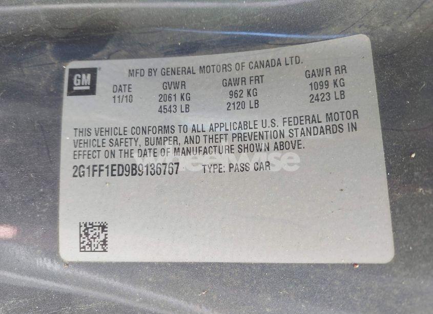 Photo 9 of 2011 Chevrolet Camaro 1LT (VIN 2G1FF1ED9B9136767)