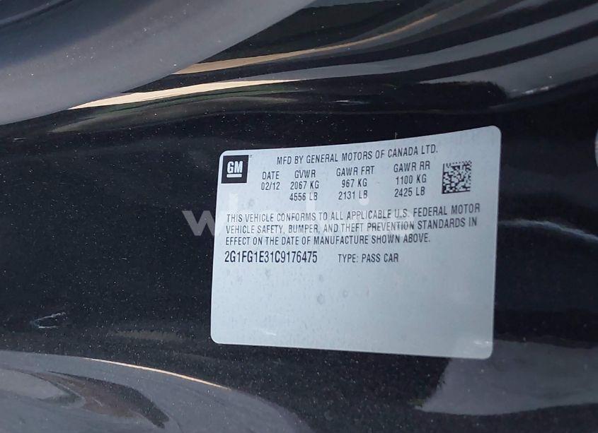 Photo 9 of 2012 Chevrolet Camaro 2LT (VIN 2G1FG1E31C9176475)