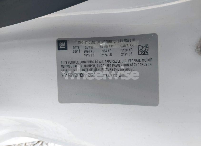 Photo 9 of 2012 Chevrolet Camaro 2LT (VIN 2G1FG1E37C9112490)