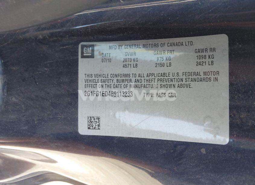 Photo 9 of 2011 Chevrolet Camaro 2LT (VIN 2G1FG1ED4B9113233)