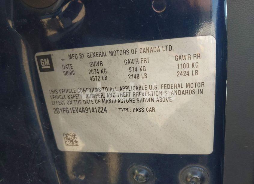 Photo 9 of 2010 Chevrolet Camaro 2LT (VIN 2G1FG1EV4A9141024)