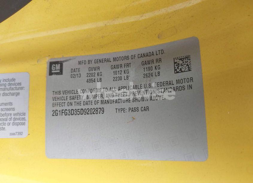 Photo 9 of 2013 Chevrolet Camaro LT (VIN 2G1FG3D35D9202879)