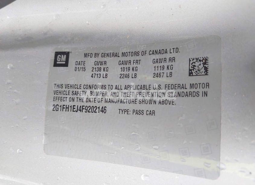 Photo 9 of 2015 Chevrolet Camaro 1SS (VIN 2G1FH1EJ4F9202146)