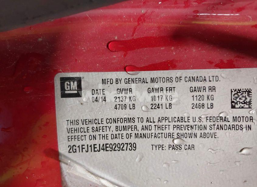 Photo 9 of 2014 Chevrolet Camaro 1SS (VIN 2G1FJ1EJ4E9292739)