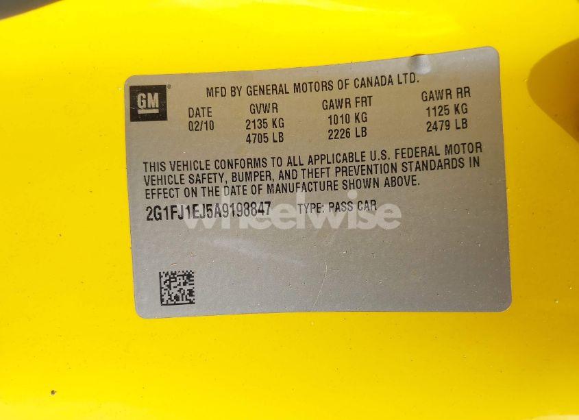 Photo 9 of 2010 Chevrolet Camaro 1SS (VIN 2G1FJ1EJ5A9198847)