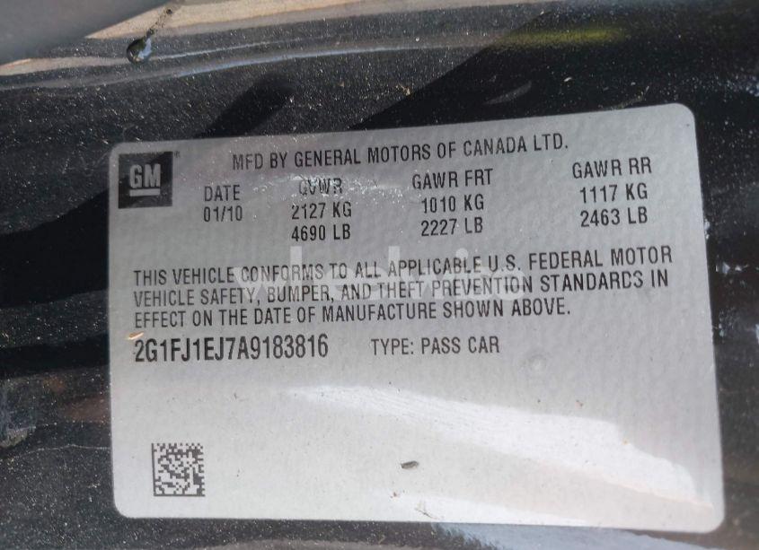 Photo 9 of 2010 Chevrolet Camaro 1SS (VIN 2G1FJ1EJ7A9183816)