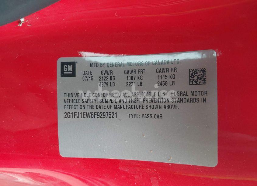 Photo 9 of 2015 Chevrolet Camaro 2SS (VIN 2G1FJ1EW6F9297521)