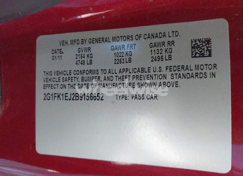 Photo 9 of 2011 Chevrolet Camaro 2SS (VIN 2G1FK1EJ2B9156652)