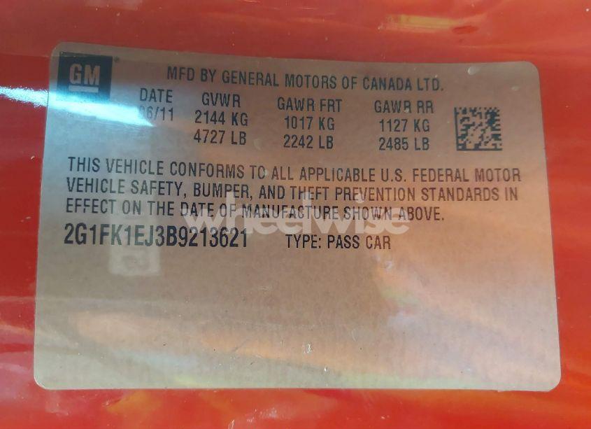 Photo 9 of 2011 Chevrolet Camaro 2SS (VIN 2G1FK1EJ3B9213621)