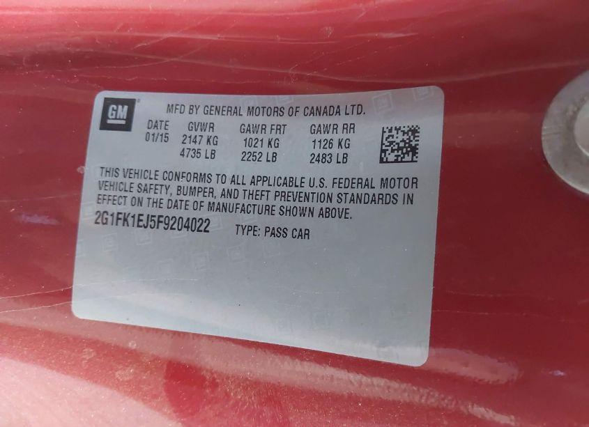 Photo 9 of 2015 Chevrolet Camaro 2SS (VIN 2G1FK1EJ5F9204022)