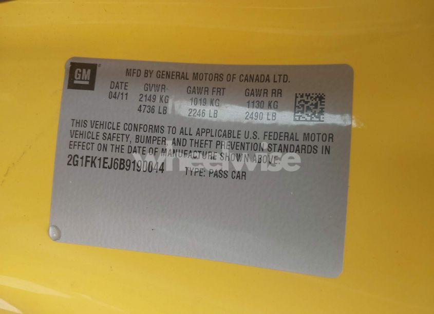 Photo 9 of 2011 Chevrolet Camaro 2SS (VIN 2G1FK1EJ6B9190044)