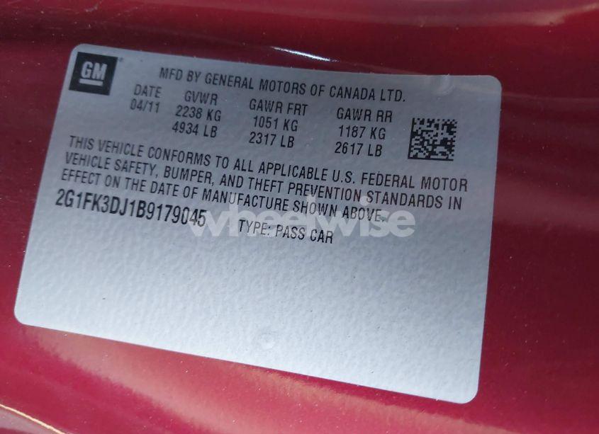 Photo 9 of 2011 Chevrolet Camaro 2SS (VIN 2G1FK3DJ1B9179045)