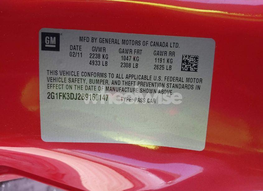 Photo 9 of 2011 Chevrolet Camaro 2SS (VIN 2G1FK3DJ2B9160147)