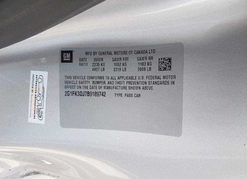 Photo 9 of 2011 Chevrolet Camaro 2SS (VIN 2G1FK3DJ7B9189742)