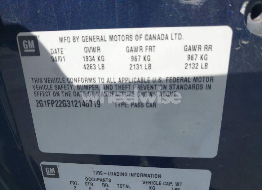 Photo 9 of 2001 Chevrolet Camaro Z28 (VIN 2G1FP22G312146719)