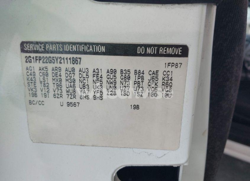 Photo 9 of 2000 Chevrolet Camaro Z28 (VIN 2G1FP22G5Y2111867)