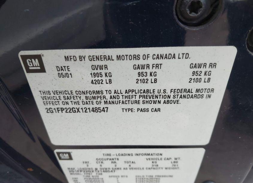 Photo 9 of 2001 Chevrolet Camaro Z28 (VIN 2G1FP22GX12148547)