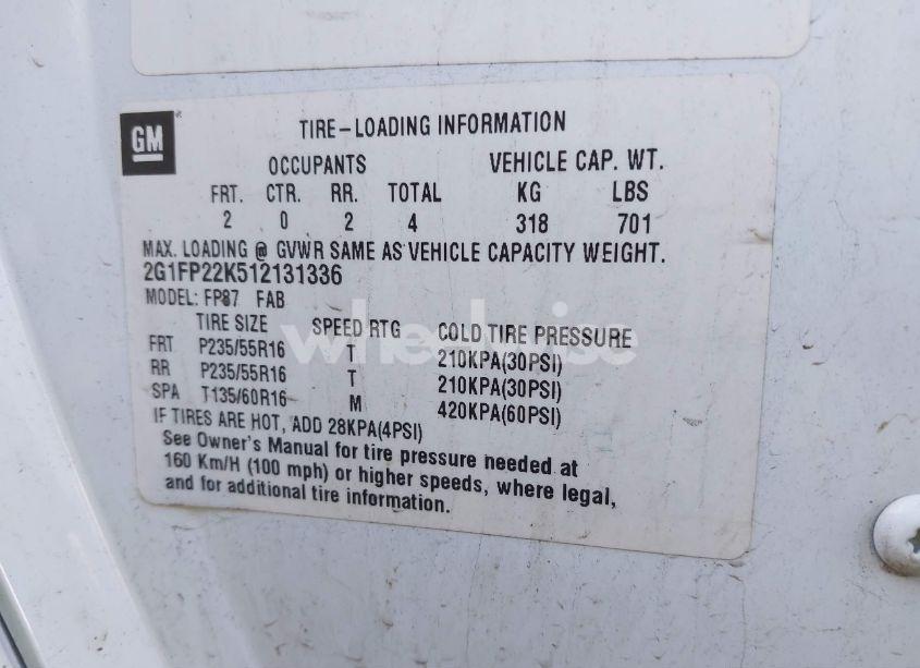 Photo 9 of 2001 Chevrolet Camaro (VIN 2G1FP22K512131336)