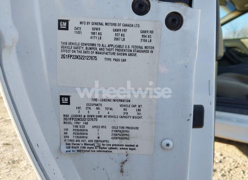 Photo 9 of 2002 Chevrolet Camaro (VIN 2G1FP22K522127675)