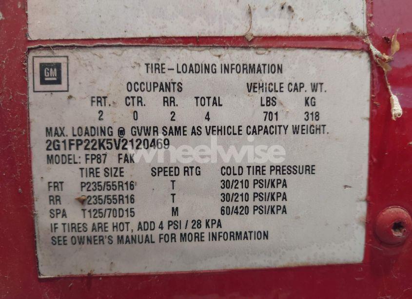 Photo 9 of 1997 Chevrolet Camaro (VIN 2G1FP22K5V2120469)