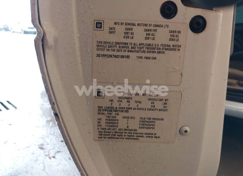 Photo 9 of 1998 Chevrolet Camaro (VIN 2G1FP22K7W2106185)