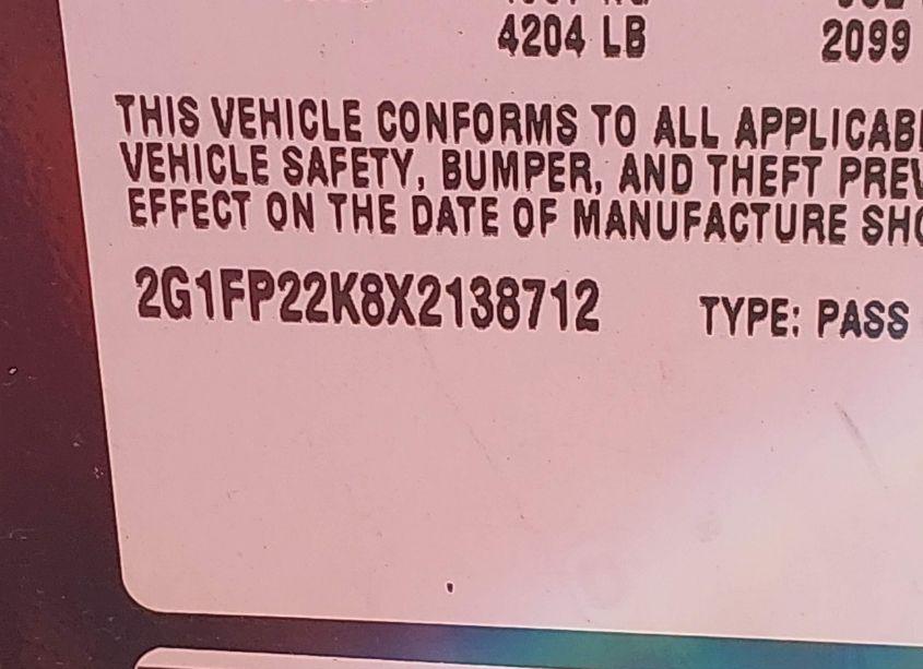 Photo 9 of 1999 Chevrolet Camaro (VIN 2G1FP22K8X2138712)