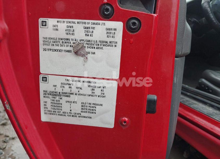 Photo 9 of 1997 Chevrolet Camaro RS (VIN 2G1FP22KXV2119480)